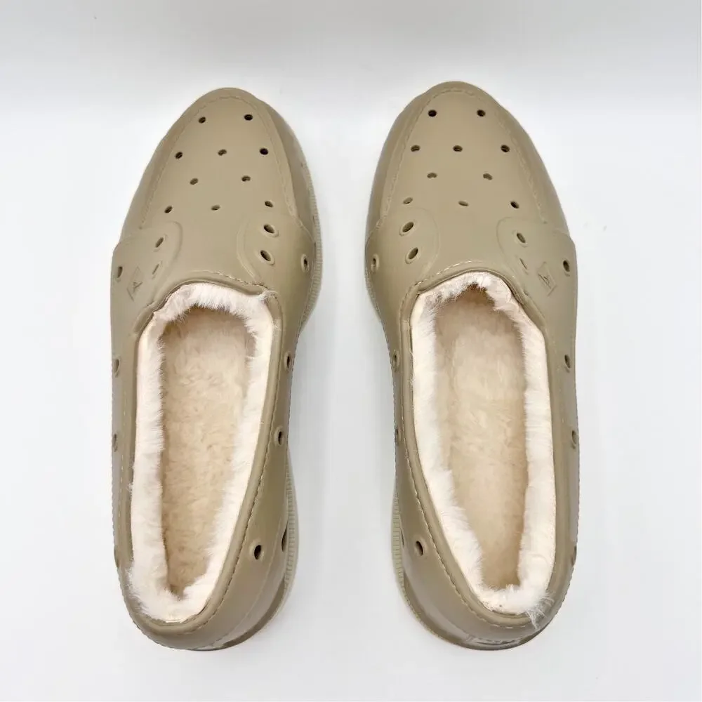 Sperry Mens Original Float Cozy Boat Shoes Size 10 EU 43 Beige Tan NWOB